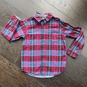 Tea Collection Plaid Button Up Shirt, size 6/7